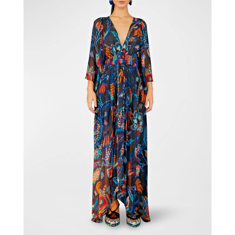Farm Rio Kaftan Dress, Sunset Tapestry, Small, New!